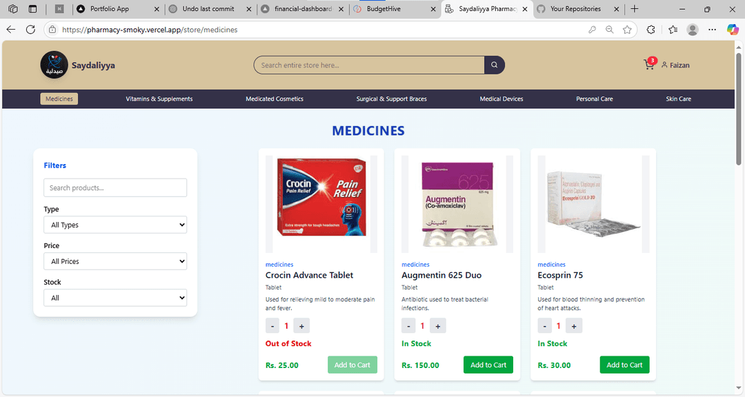 E-Pharmacy Store